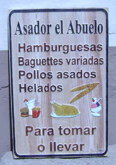Gran cartel con texto dibujos para asador