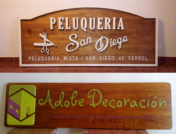 Carteles de madera para tiendas