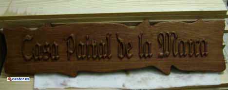 Cartel de madera para casa rural