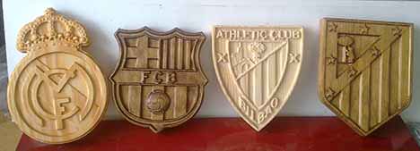 Escudos del Real Madrid, Futbol 
          Club Barcelona, Athletic Club de Billbao y Atletico de Madrid
